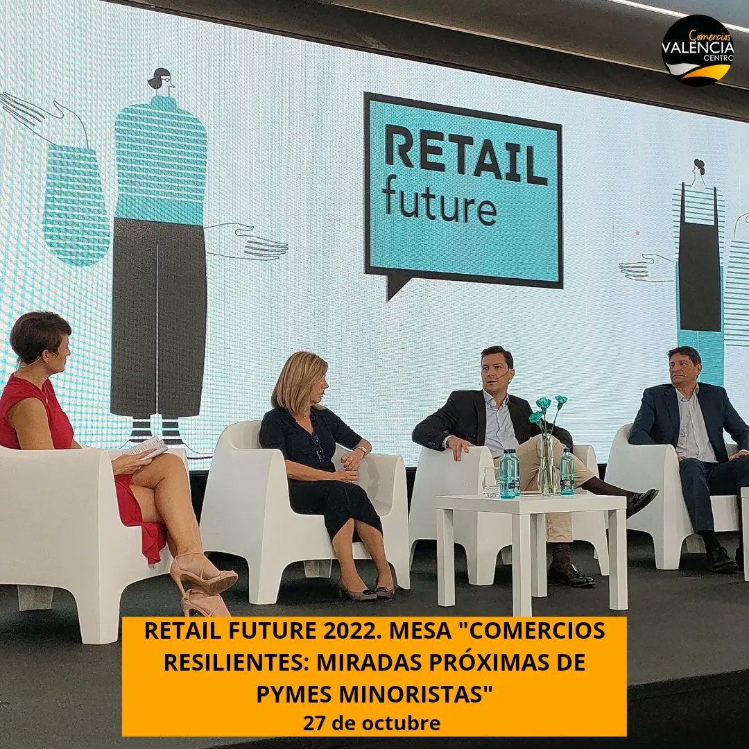 VLCshopping's tweet photo. El presidente @BorjaAvila87 ha participado en la quinta edición del @retailfuturecv, en la mesa "Comercios resilientes: miradas próximas de pymes minoristas".

Junto a él han intervenido José Luis Beltrán, gerente en @Coinfer_1966  y Gloria Vaquer, presidenta de @COMERCMOBLE https://t.co/dENmZGpqeZ