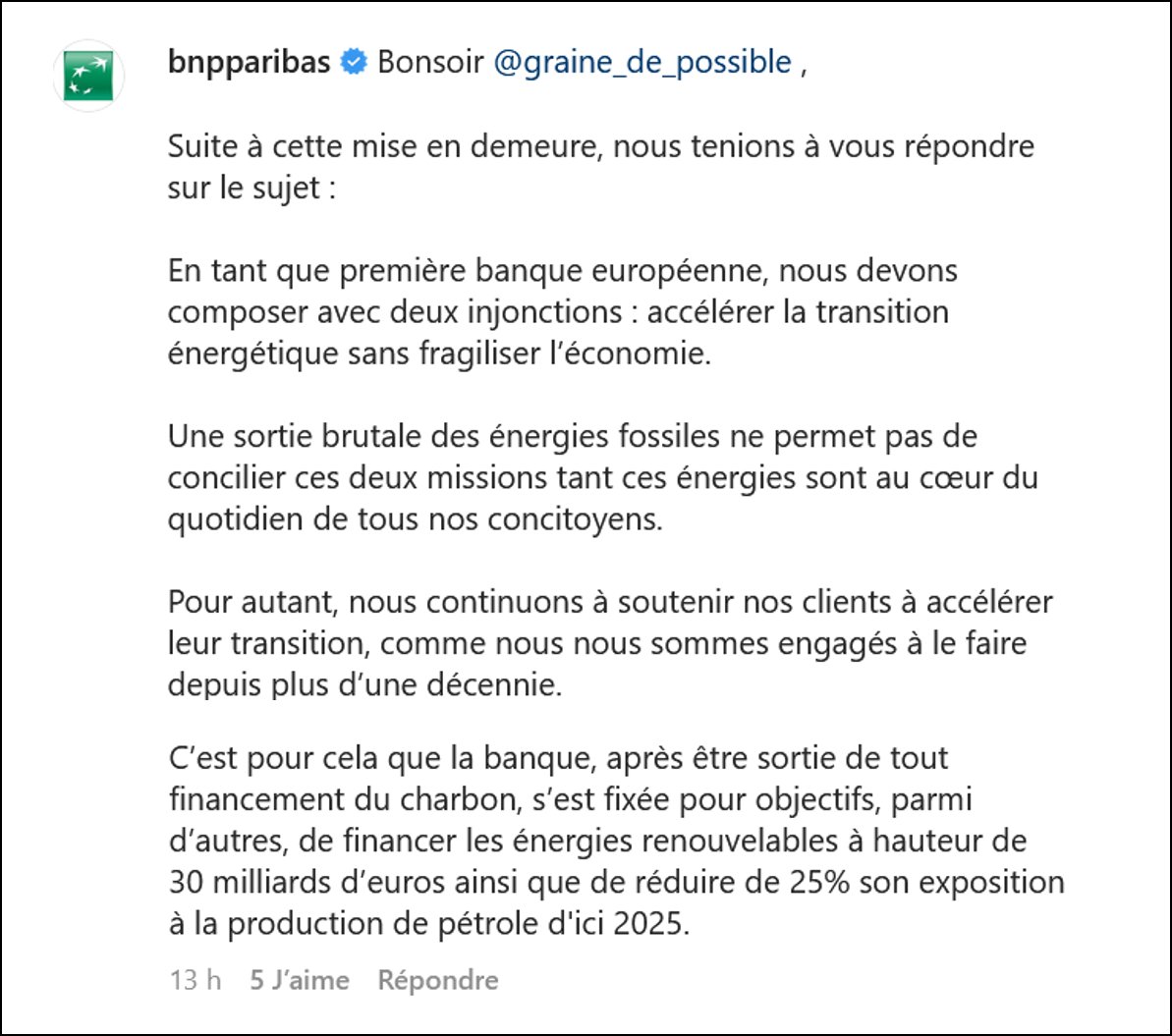 AffaireBNP's tweet photo. L'#AffaireBNP est arrivée aux oreilles de la banque la plus polluante de France, qui a tenté une réponse. Notre débunkage 🧶
Et n'oubliez pas de signer la pétition pour les contraindre à stopper le développement de nouveaux projets d'énergies fossiles https://t.co/rd0ihuQ75j https://t.co/rSfd094fLm