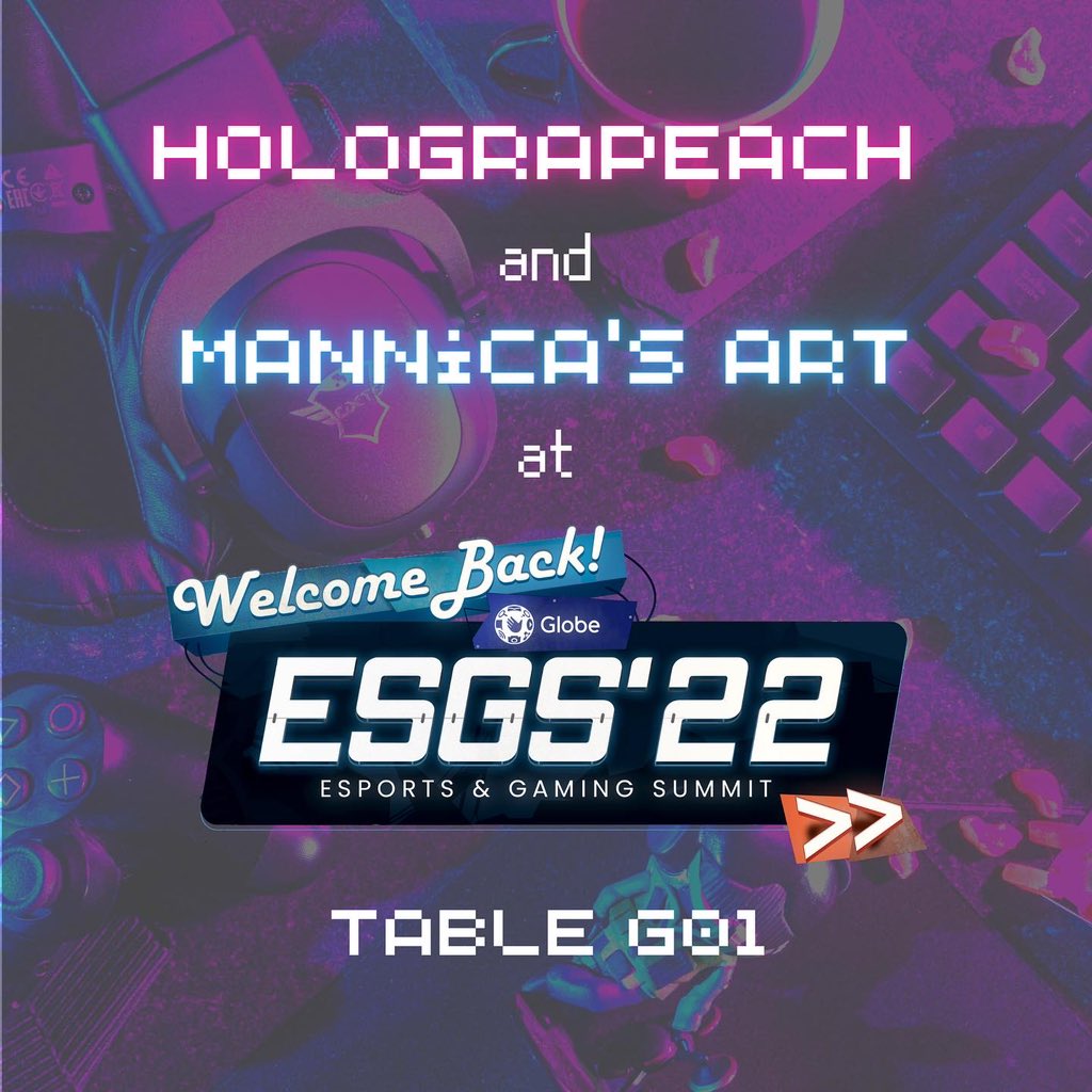 holograpeach's tweet photo. i’ll be tabling with @mannicasart in ESGS this Oct 28-30! 

drop by our table at G01 for some gaming and anime fan merch 🥰

hope to see you guys there ✨ https://t.co/YzUSKmC3M3