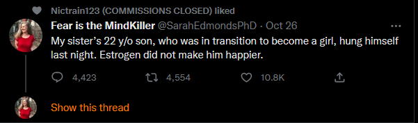 I hate to be the bearer of bad news but apparently @/Nictrain123 is transphobic

I guess NOBODY can have nice things