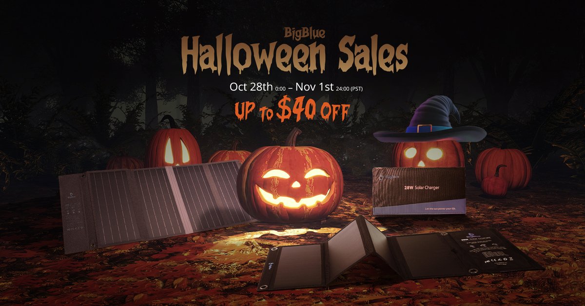😈BigBlue Halloween Super Sales🎃
Time: Oct 28th 0:00 - Nov 1st 24:00 (PST)
BigBlue 36W Solar Panel $30 OFF
👉: bigblue-tech.com/.../solarpowa-…...
BigBlue 28W Solar Charger with Ammeter $40 OFF
👉: bigblue-tech.com/.../28w-sunpow…...
BigBlue 28W Solar Charger $40 OFF
👉: bigblue-tech.com/products/28w-s…