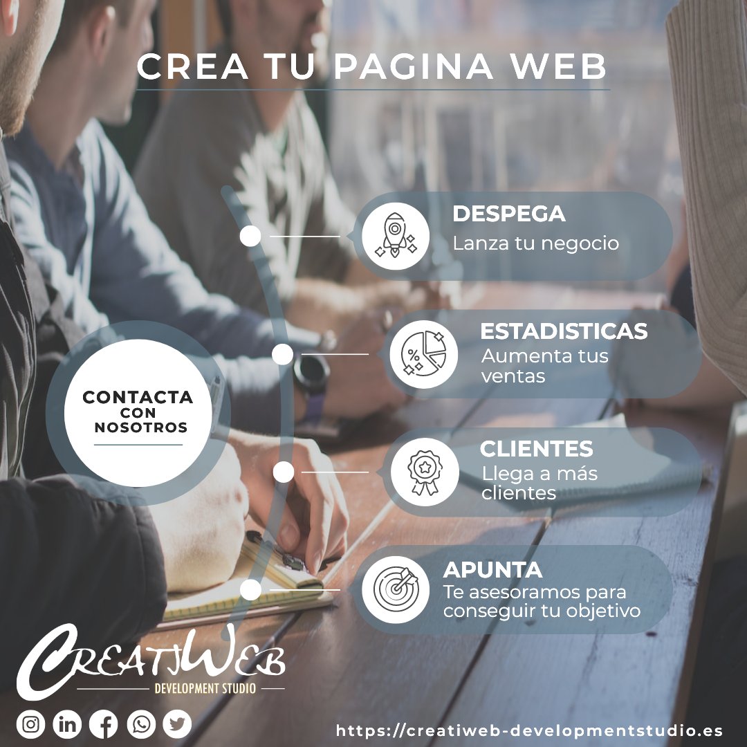 StudioCreatiweb's tweet photo. Contacta con nosotros y te ayudaremos.

WhatsApp 687085653
https://t.co/dl1pygA4Fb

#DesarrolloWeb #PaginasWeb #DiseñoGrafico
#DiseñoUI #DiseñoUX #Programacion #Programadores
#españa #madrid #andalucia #cataluña #valencia
#murcia #alicante #WhatsappBussiness
#ProgramacionWeb https://t.co/piORIMKC3a