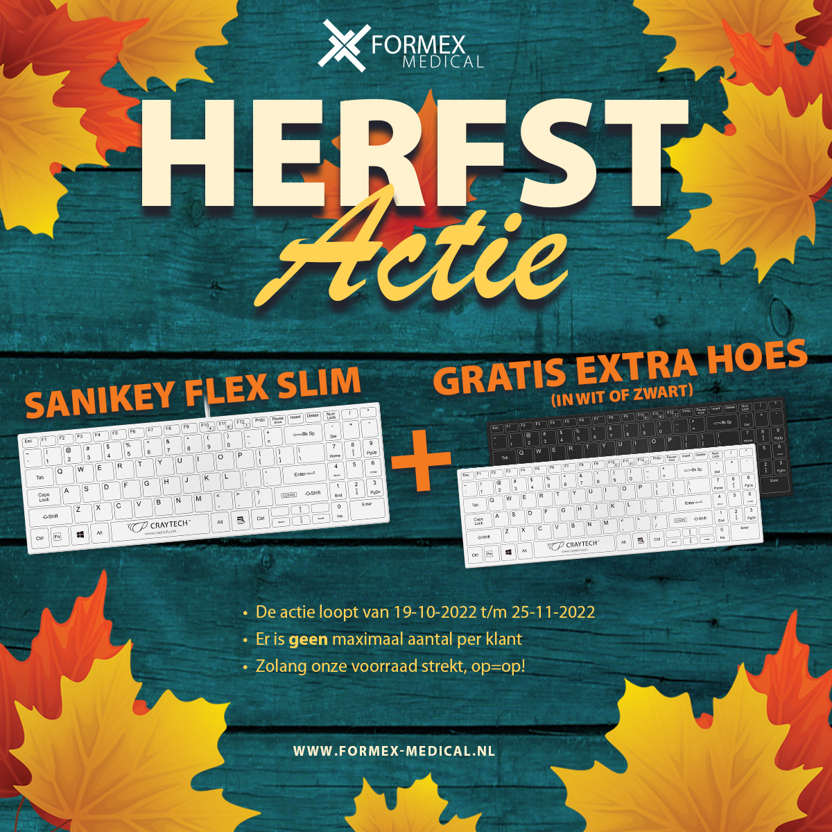 FormexMedical's tweet image. Tijdelijk krijg je bij elk nieuw besteld Flex Slim toetsenbord van ons gratis een extra hoes meegeleverd! In wit of in zwart, dat mag je zelf kiezen.

Actievoorwaarden:
De actie loopt van 19-10-2022 t/m 25-11-2022
Geen maximaal aantal per klant
Zolang de voorraad strekt, op=op!