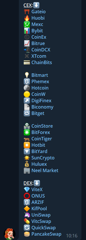 PINGULUX's tweet photo. Did you know you can buy $VINU on these exchanges?
๐
#CEX #cryptomarket #buysell
#Gateio #HuobiGlobal #ByBit #CoinEx #MEXCGlobal #BitTrue #CoinDCX #XTcom #ChainBits
#VINU https://t.co/rHp6kEyi3d