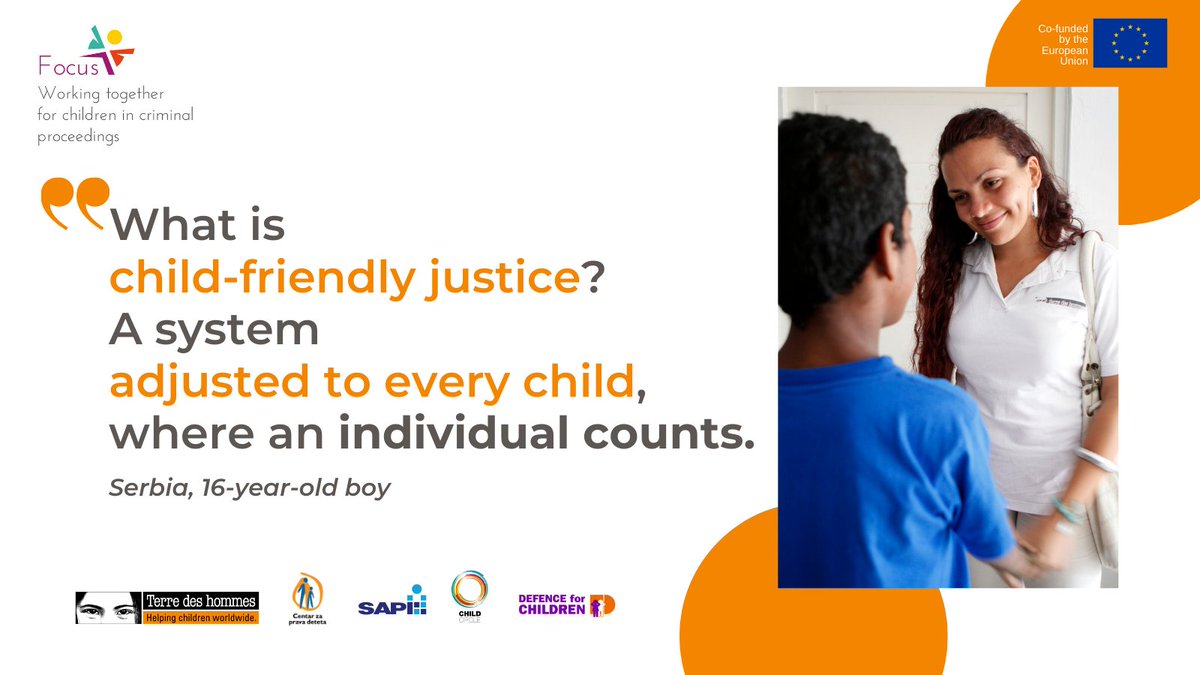 Every child's needs are different, so must be our response. 

If you work with children in criminal proceedings, we recommend taking our free #onlinecourse on  multidisciplinary individual assessment procedures: focus.justicewithchildren.org/en/learning

✔️ EN, BG, NL, EL, SR &amp; RO
✔️ Certificate