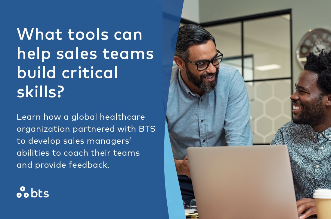 What tools can help sales teams build critical skills? Learn how a global healthcare organization partnered with BTS to develop sales managers’ abilities to coach their teams and provide feedback: bit.ly/3DNX3Nr #StrategyMadePersonal #sales #coaching #leadership
