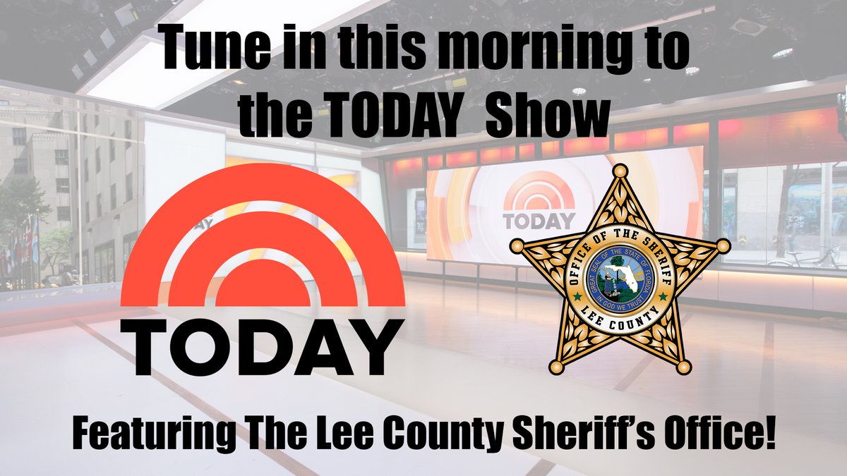 LCSO LIVE ON THE TODAY SHOW! Don't miss the @TODAYshow on NBC this morning around 8:10 a.m. #teamLCSO members will be there live with @alroker on Fort Myers Beach!