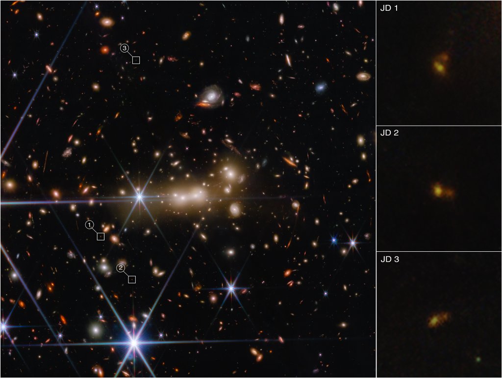 Attention, le télescope spatial James Webb vient encore de frapper! On voit ici l'Univers jeune comme jamais auparavant. On voit ici une galaxie telle qu'elle était il y a 13,4 milliards d'années, soit "juste" 400 millions d'années après le Big Bang. Thread👇