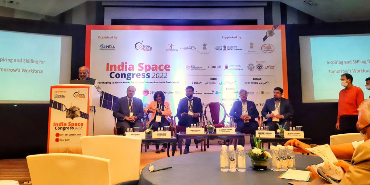 SIA_Ind's tweet photo. We are beginning our session "#Inspiring and #Skilling for tomorrow’s #workforce". Here the speakers will present their views on #Actionable for #Capacity Building in the #Space Sector in #India 

@space_congress @satcom_india @chitrita #spacetechnology #upskilling @isro https://t.co/Qop6JWvl7F