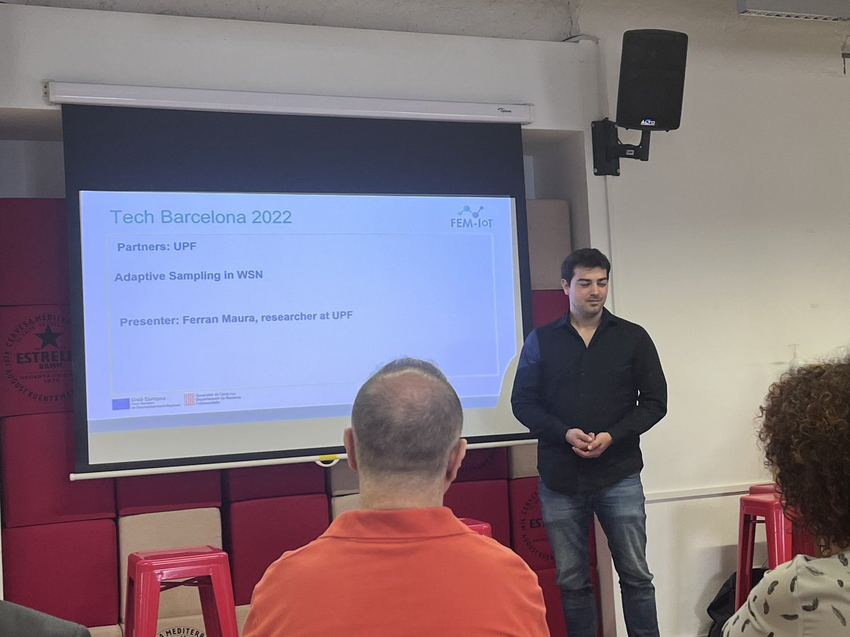 albert_bel's tweet photo. #FEMIOT s’acosta a la seva fi i en Fernando d’@DTIC_UPF en presenta els seus resultats a @TechBarcelona gràcies a l’organització d’@i2CAT #RIS3CAT #FEDERrecerca https://t.co/szAHE5udhR