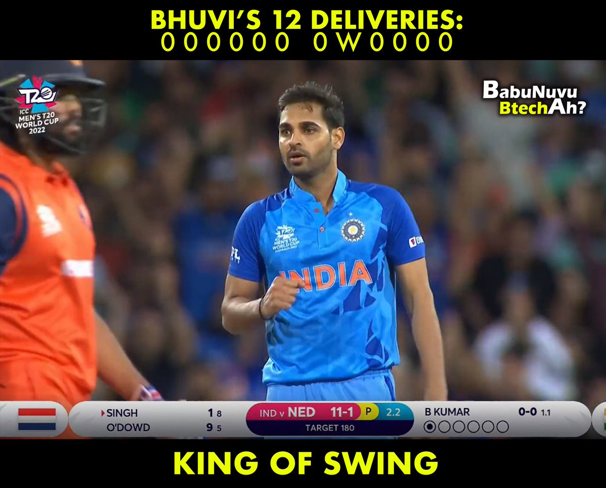 BabuNuvuBtechAh's tweet photo. Bhuvi🔥

#INDvsNED https://t.co/CEeLTU0QNd