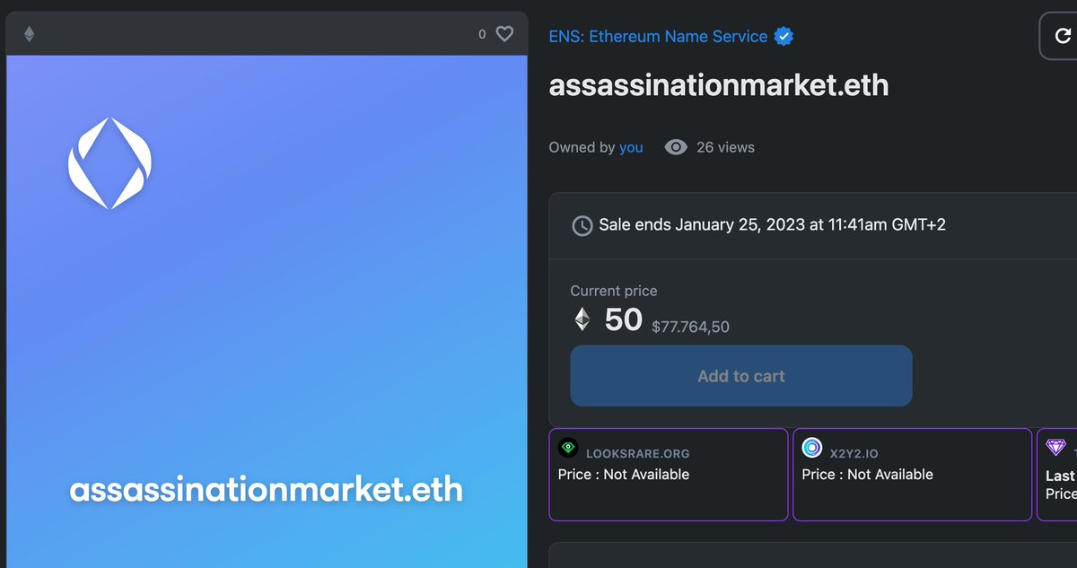 this is a FAIR price.
#ens #ensdomains #assassinationmarket #augur #eth
