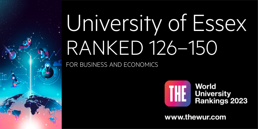 Essex_EBS's tweet photo. 📣 We are very proud to announce that @Uni_of_Essex is now ranked Top 150 for Business and Economics in THE World University Rankings by Subject 2023. This also means that we are top 25 in the UK for Business and Economics!
Well done @Essex_EBS and @UoE_Economics  👏👏👏 https://t.co/rQ9h6kWYry
