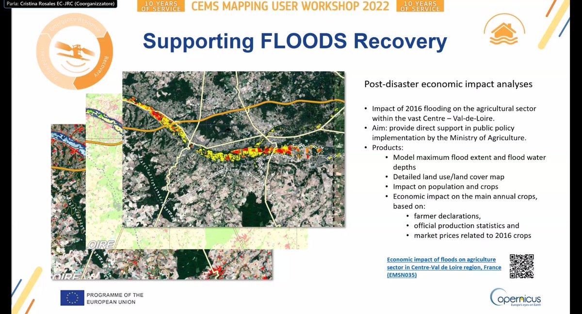 🔴Live from the 2022 #CEMS On-Demand Mapping user workshop

➡️A number of examples of the wide range of #CEMS #flood-related products and services designed to support national authorities throughout the emergency management cycle were presented💡