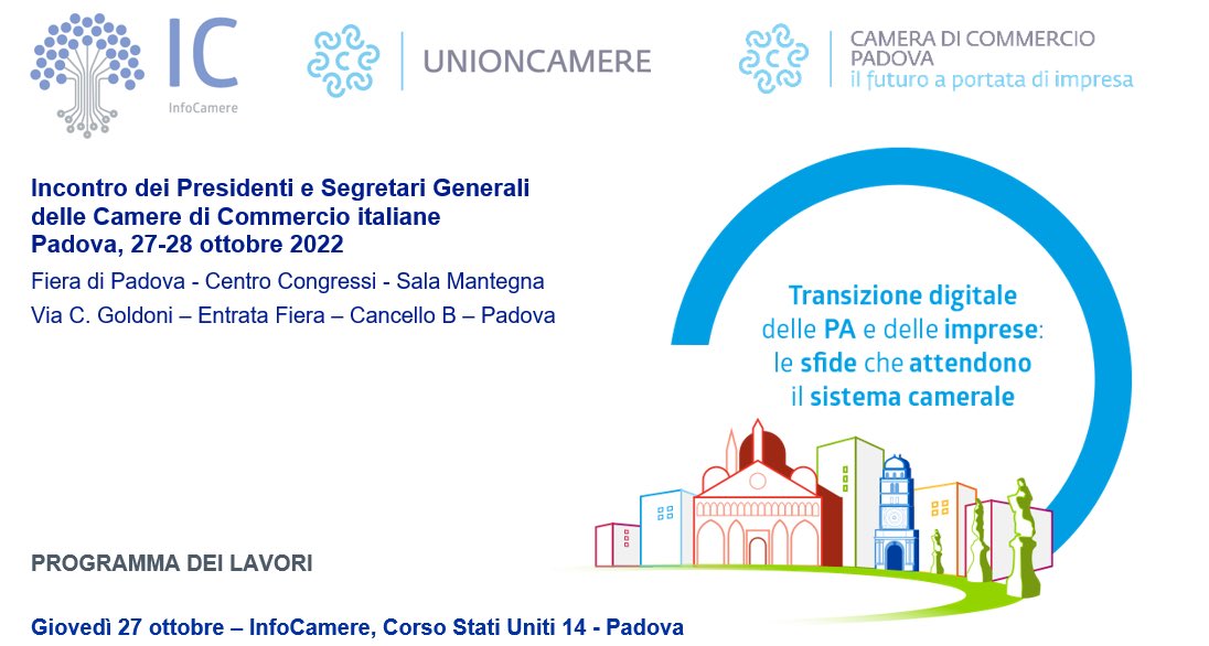 Lo scenario di oggi e di domani: le sfide per il Paese, le imprese ed i territori.
Introduce e modera #BarbaraCarfagna, con #Giorgio_Alleva e #Fabrizio_Maronta.
Fiera di Padova, 27 ottobre 2022