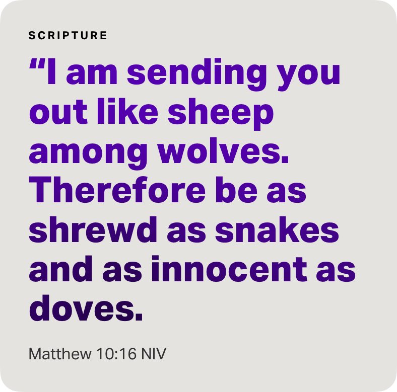 Matthew 10:16 NET #rememberyourwhoyourshepherdis bible.com/bible/107/mat.…