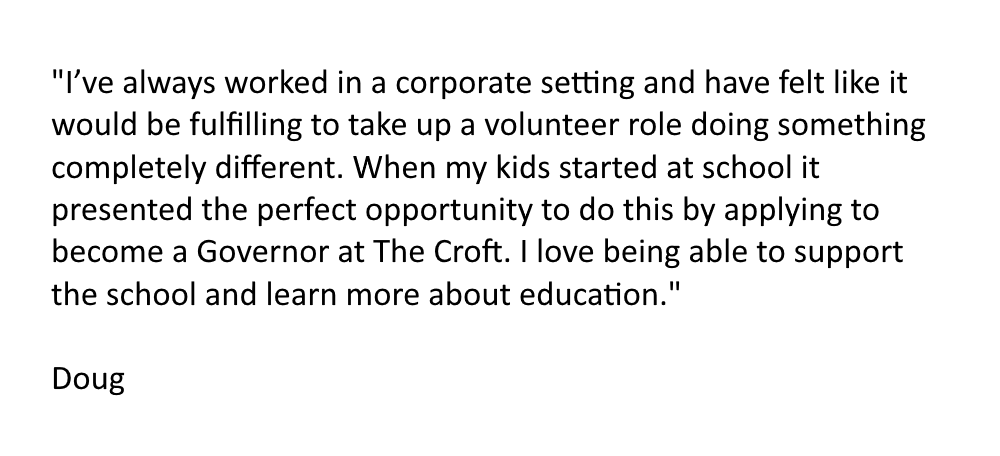 Today for #MeetTheCroftGovernors we have Doug.