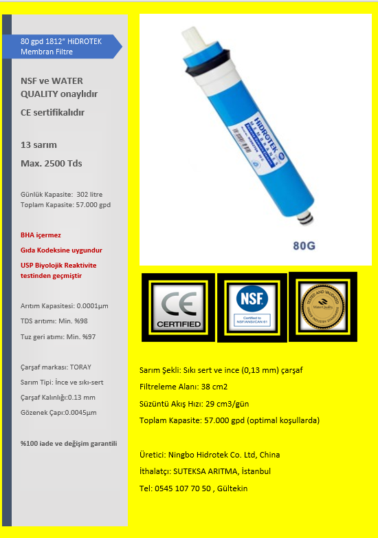 Türkiye ithalatçısı: SUTEKSA ARITMA, İstanbul  Tel. 0545 107 70 50, Gültekin