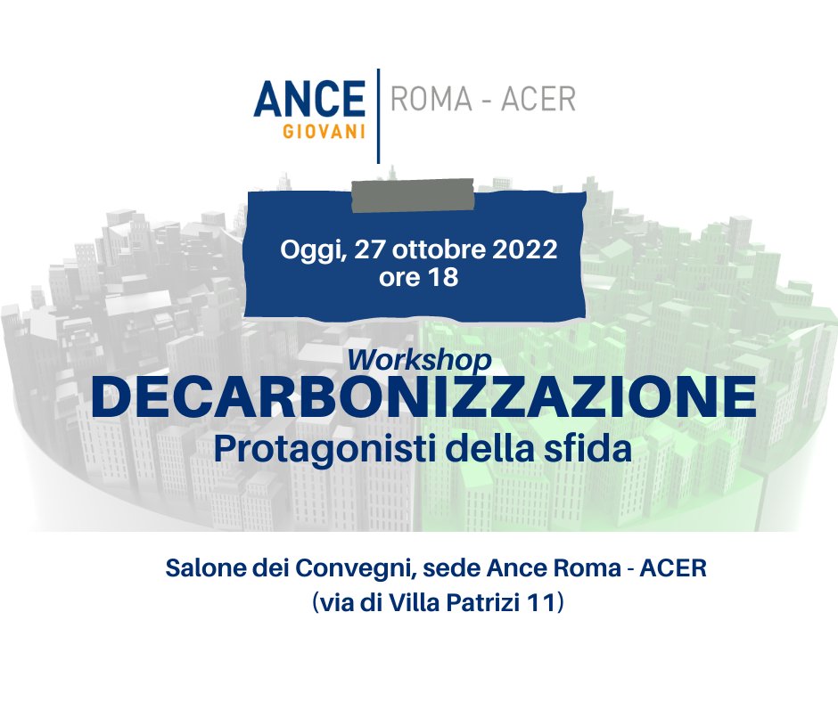 🔻Vi aspettiamo, questa sera - alle ore 18 - in Associazione per il #workshop organizzato dai #GiovaniAnceRoma - ACER🔻 🔵Per maggiori dettagli:🔗acerweb.it/decarbonizzazi…