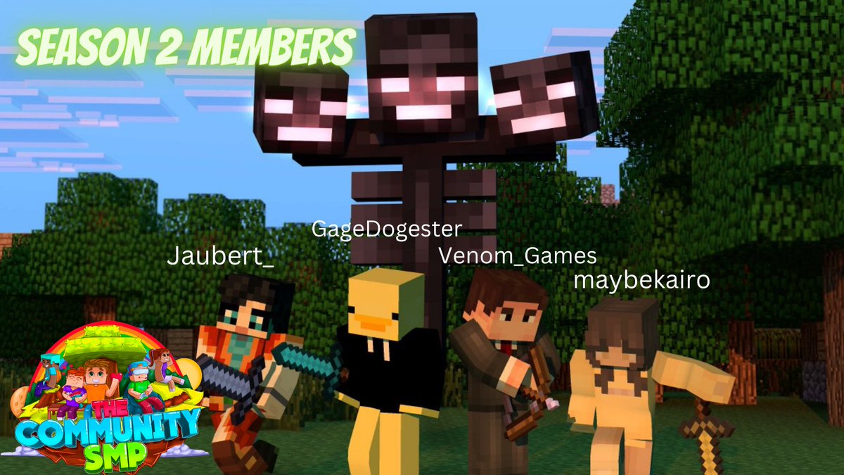 TheCommunitySMP's tweet image. We are getting close to end of our member list....or are we??? Check out these cool people!! @.Jaubert  @GDogester @Venom_GamesLive @maybekairo