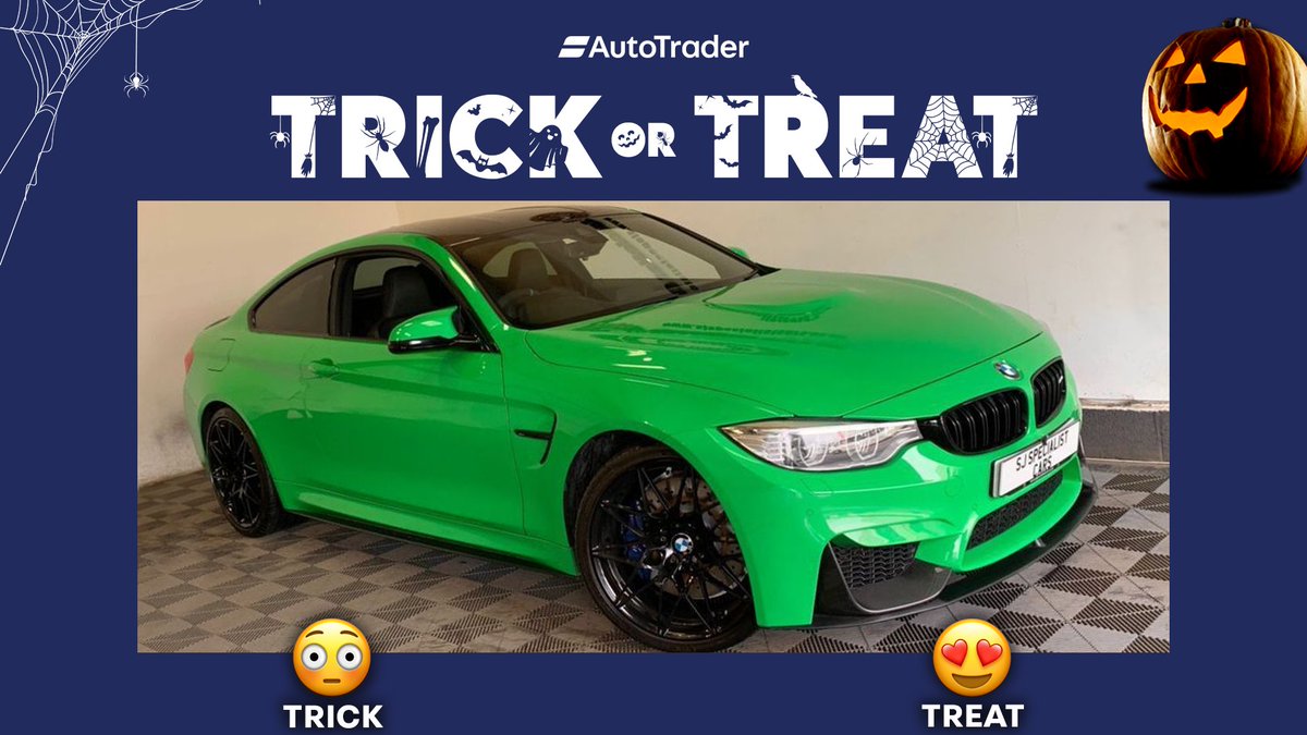 It's spooky season and we want to know whether you think this green BMW M4 is a TRICK or a TREAT? 👻 Vote with an emoji 👇