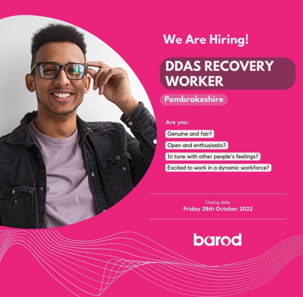 Our #pembrokeshire service is advertising for a new Recovery worker! <a href="/WeAreBarod/">Barod</a> <a href="/Kaleidoscope68/">Kaleidoscope</a> #recovery #cymru #WALES <a href="/TheVCGallery/">The VC Gallery - Haverfordwest & Pembroke Dock</a> <a href="/PembsHub/">Pembrokeshire Community Hub</a> @VolPembs