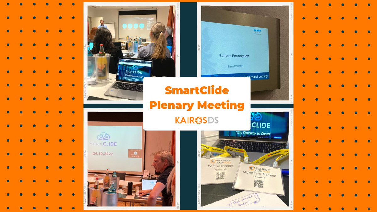 Kairós (@wearekairos_) on Twitter photo Ayer se celebró <a href="/SmartCLIDE/">SmartCLIDE</a> Plenary Meeting en Ludwigsburg.
💫Participamos en el proyecto #SmartCLIDE de la Comisión Europea, y ahora se acerca la entrega final.
🙋🏽♀️💁🏻Asistieron <a href="/fmanso_/">Fátima Manso</a> y <a href="/Mig_Prz/">Miguel Perez</a> para mostrar los avances de Kairós DS en el proyecto.
¡Enhorabuena! 🧡 Ayer se celebró <a href="/SmartCLIDE/">SmartCLIDE</a> Plenary Meeting en Ludwigsburg.
💫Participamos en el proyecto #SmartCLIDE de la Comisión Europea, y ahora se acerca la entrega final.
🙋🏽♀️💁🏻Asistieron <a href="/fmanso_/">Fátima Manso</a> y <a href="/Mig_Prz/">Miguel Perez</a> para mostrar los avances de Kairós DS en el proyecto.
¡Enhorabuena! 🧡