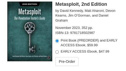VladSintion's tweet photo. I wanted to ask the people from @nostarch, when the Metasploit 2 book will appear?
#metasploit #cybersec #nostarchpress #metasploitframework https://t.co/hplOs6YDKc