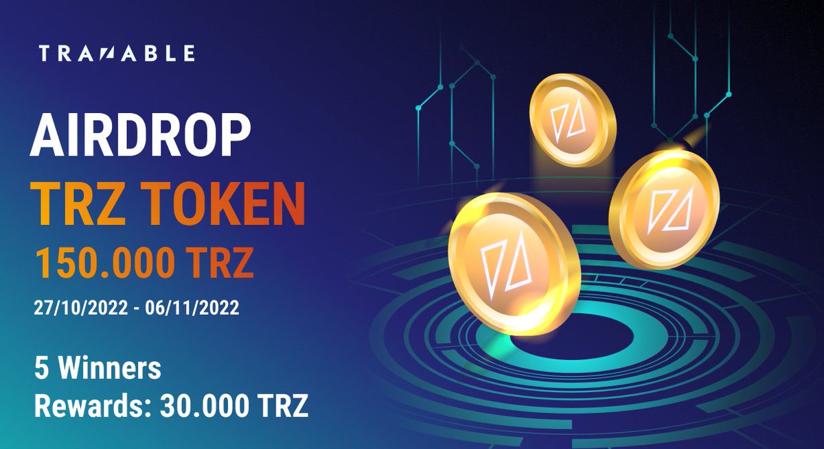 trazable_io's tweet photo. Hi Trazables! Our MEGA giveaway is here 🚀

📅 Period : Oct.27th.2022 ~ Nov.06th.2022
💰 Reward : 30.000 $TRZ
🥇 Winner : 5 winners
💎 Winner Announcement :07/11

➡ LINK : https://t.co/cQuYanZaSn 

Good luck! 🍀

#TRZ #TRZAirdrop #TRZToken #Trazable #crypto #airdrop https://t.co/LcQg8jnRRS