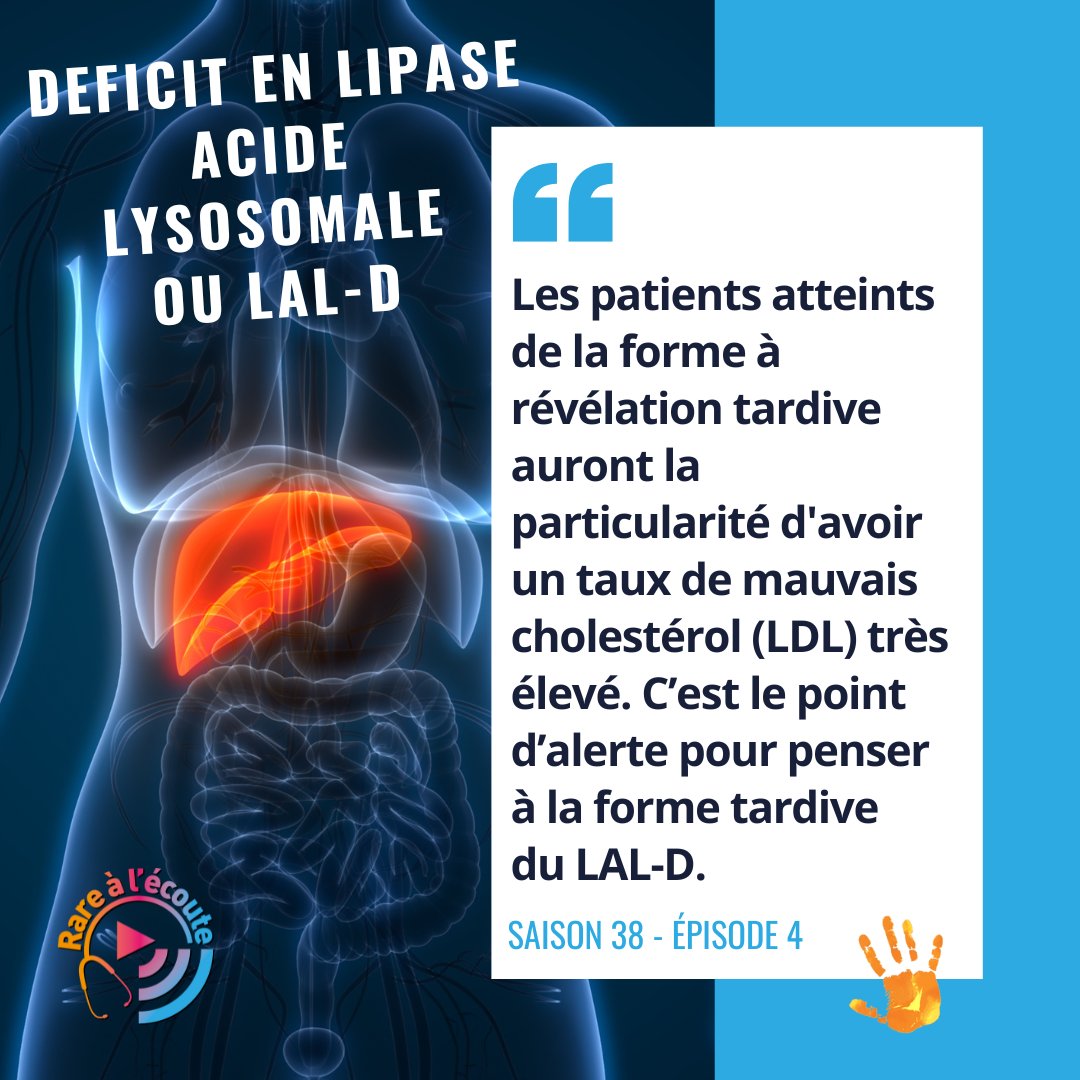 💡Reconnaitre les #symptômes du LAL-D à révélation tardive est essentiel pour une #PriseEnCharge adaptée 🎧Ecoutez un #pédiatre dans l’épisode 4-saison 38 sur #RAREalecoute 👉bit.ly/3Dzg3Pd👈 @AlexionPharma 🤝 @CHUdeLyon @CarMeN_lab_Lyon @leLysosome @SFGenetique @AFEFoie