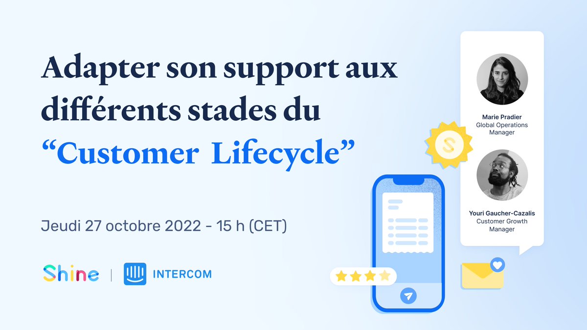 shine_tools's tweet image. WEBINAR @intercom x Shine : JOUR J 

Thématique : Adapter son support en fonction des différents stades du cycle de vie des clients. 

📆 Rendez-vous aujourd'hui à 15h 

Pour vous inscrire, c'est par ici 👉 intercom.com/webinars/adapt…