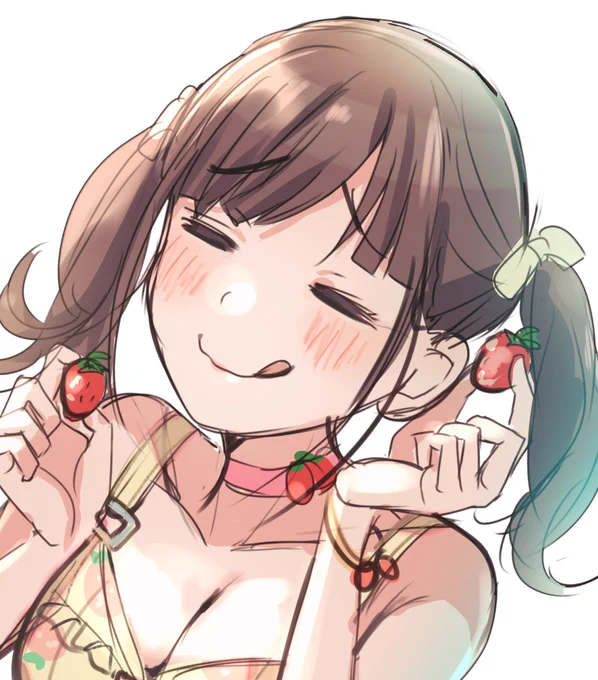 イチゴうま～～～～っな顔の智代子を描いてます 