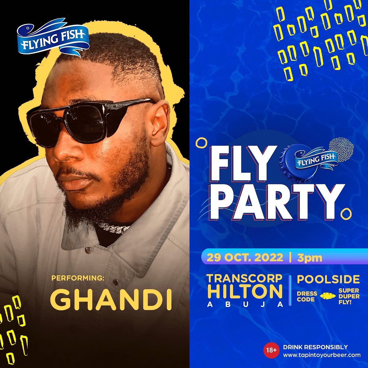 flyingfishng's tweet photo. FLY Party Abuja is definitely going to be LIT!

Get your groove on and come party with your Abuja faves to unlock a new level of fun with Flying Fish.

Register NOW
https://t.co/Atxg94IxrI

#NothingTastesLikeFlyingFish
#FlyGeng https://t.co/P7yv97nvee