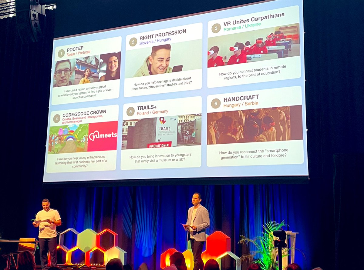 KZielniewski's tweet photo. Project slam starting at #Interreg2022 Annuel Event !! Good luck to all the finalists #youth4coop https://t.co/ILzboGDWPP