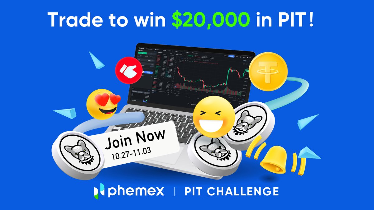 🐶 Join New Coin Challenge designed just for $PIT! 📈 Trade the new PIT/USDT pair. 💸 Prize Pool – $20,000 in PIT tokens 🤑 Pick up some extra giveaway rewards! ➡️ open.phemex.cloud/t/G6 #giveaway #Phemex #PIT #pitbullarmy #airdrop #wincrypto #crypto #trading