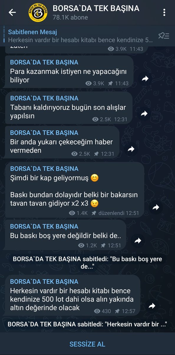 #Agyo icin bakın dediğimi yapıyor. Mal aldırma çabasında, hani kendisi kağıdı tavan yaptırıyordu.
Sahtekarlıktan başka birşey değil.
Uymayın şunlara.
Kimseye uymayın, varsa Telegram grubu dahil olduğunuz, çıkın hepsinden.
Değerlendirmenizi kendiniz yapın