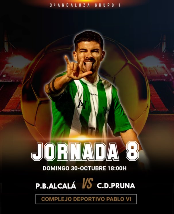 PB_Alcala's tweet photo. JORNADA 8
🆚️ C.D.Pruna
🗓 Domingo, 30 Octubre. 18:00
🏟 Complejo deportivo Pablo VI https://t.co/yZlSsn5Z5H