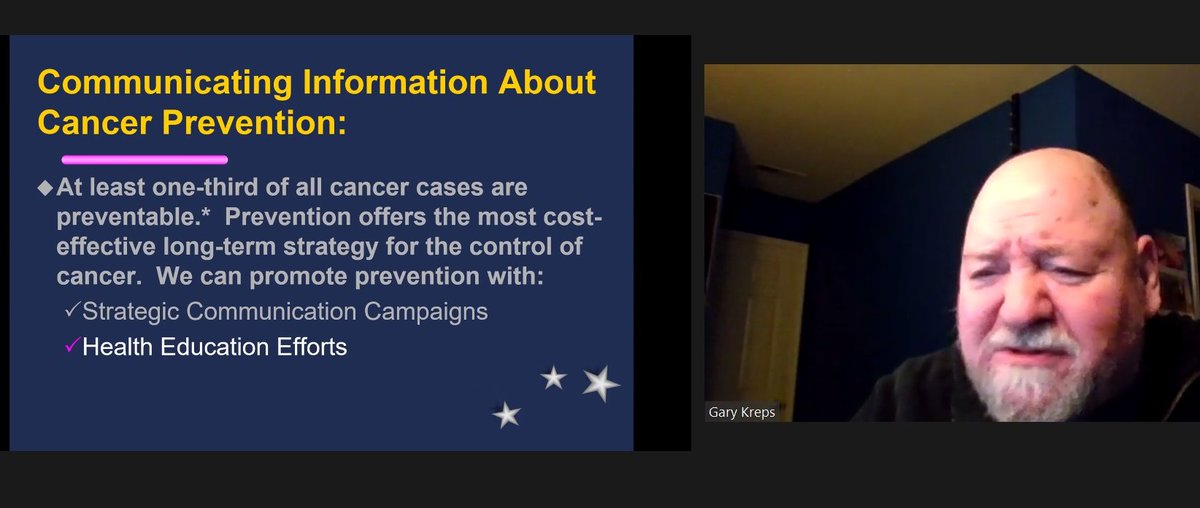 'One size fits all' funktioniert nicht bei der Kommunikation der Krebsprävention, sagt Gary Kreps der @GeorgeMasonU beim @CCP2022HD. Zielgruppen sollten spezifisch angesprochen werden. Je nach #Healthliteracy. Deutschland probiert es gerade mit der Gieskanne. #3rdccp #health