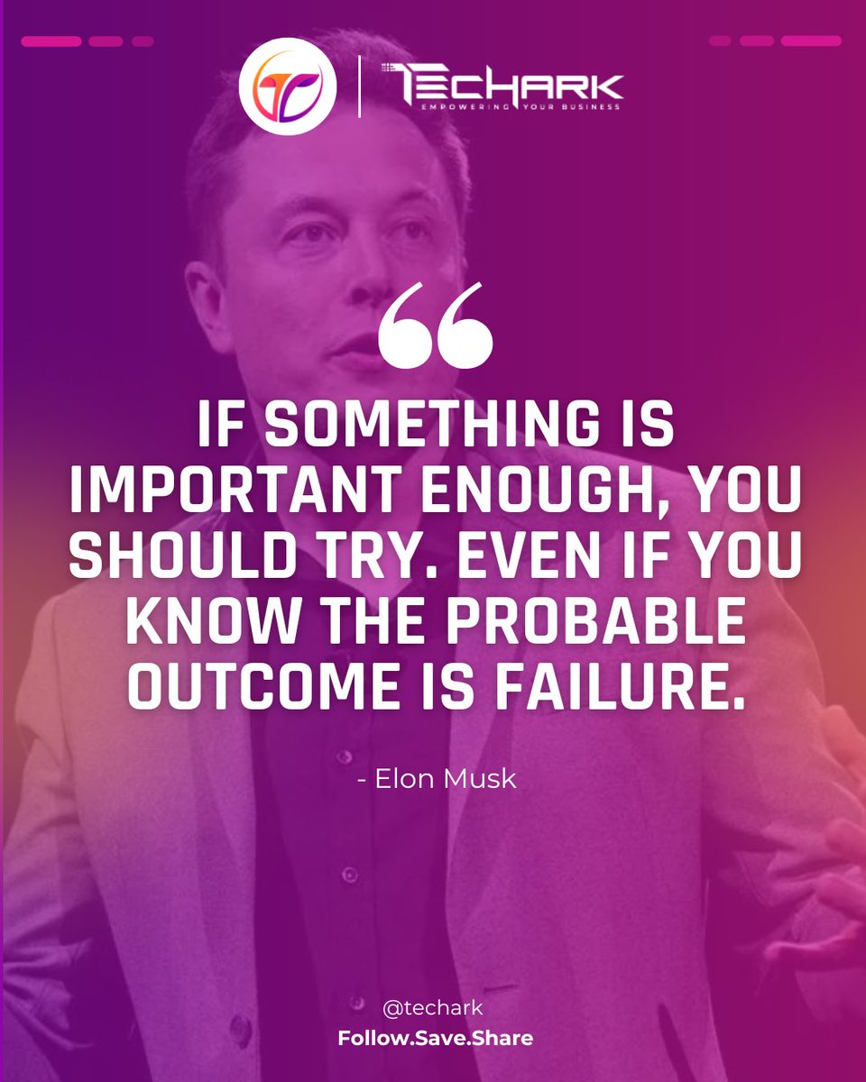 Techark_net's tweet photo. Quote of the day!

#ElonMusk #Technology #TechArk https://t.co/d5rGdOvxJi