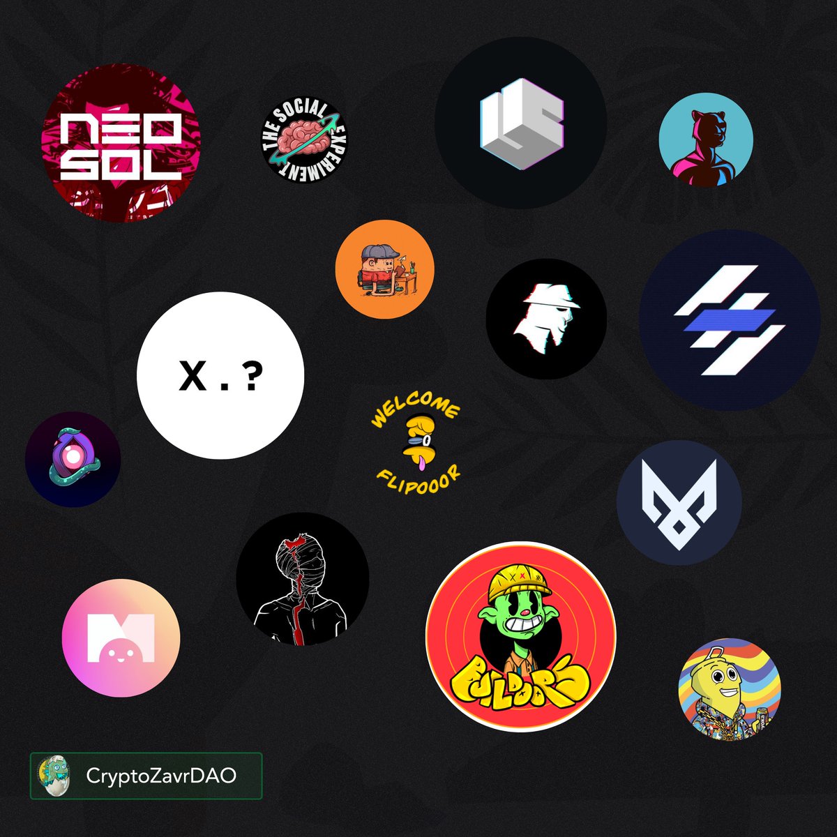 CryptoZavrDAO's tweet photo. Over the past 2 weeks, we managed to make collaborations with a large number of projects on Solana, here are some of them: 🤝

@UGS_Labs 
@TheExperiment_7
@InsiderFacility 
@SongenArt 
@DeFiSocietyNFT 
@BOGOHS_ 
@FLiP4FUNdz 
@aquax_art 
@AptosBuildoors 
@goodmooddudes 
@NeoSolNFT https://t.co/c28RSudrEx