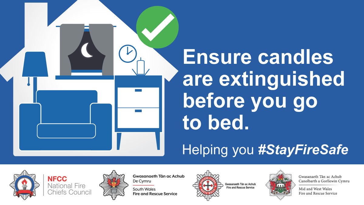 When using candles don’t forget how many you have lit. Never leave lit candles unattended and make sure they’re all out completely at night or when you go out #StayFireSafe #CandleFireSafetyWeek 🕯️