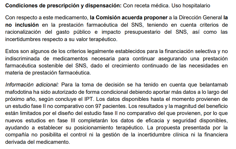 GENESIS_SEFH's tweet photo. ⛔️Acuerdo desfavorable de la #CIPM para #belantamab mafodotina en #mieloma múltiple:
-Al menos 4 terapias previas
-Enfermedad refractaria a un inhibidor del proteasoma, un agente inmunomodulador y un anticuerpo anti-CD38 
-Progresión en la última terapia
https://t.co/9eNsylTf5F https://t.co/h4Cu7qfMSj