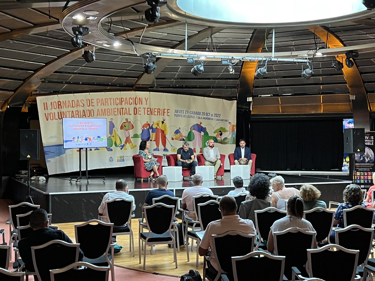 iluminacionEC's tweet photo. Hoy estaremos con una jornada intensa cubriendo la parte técnica de las II Jornadas de participación y voluntariado ambiental de Tenerife que se celebran en la Sala Andrómeda del Lago Martiánez 
#gaiaconsultores #voluntariadoambiental @CabildoTenerife @puertodelacruz https://t.co/zC77Tv6JH8