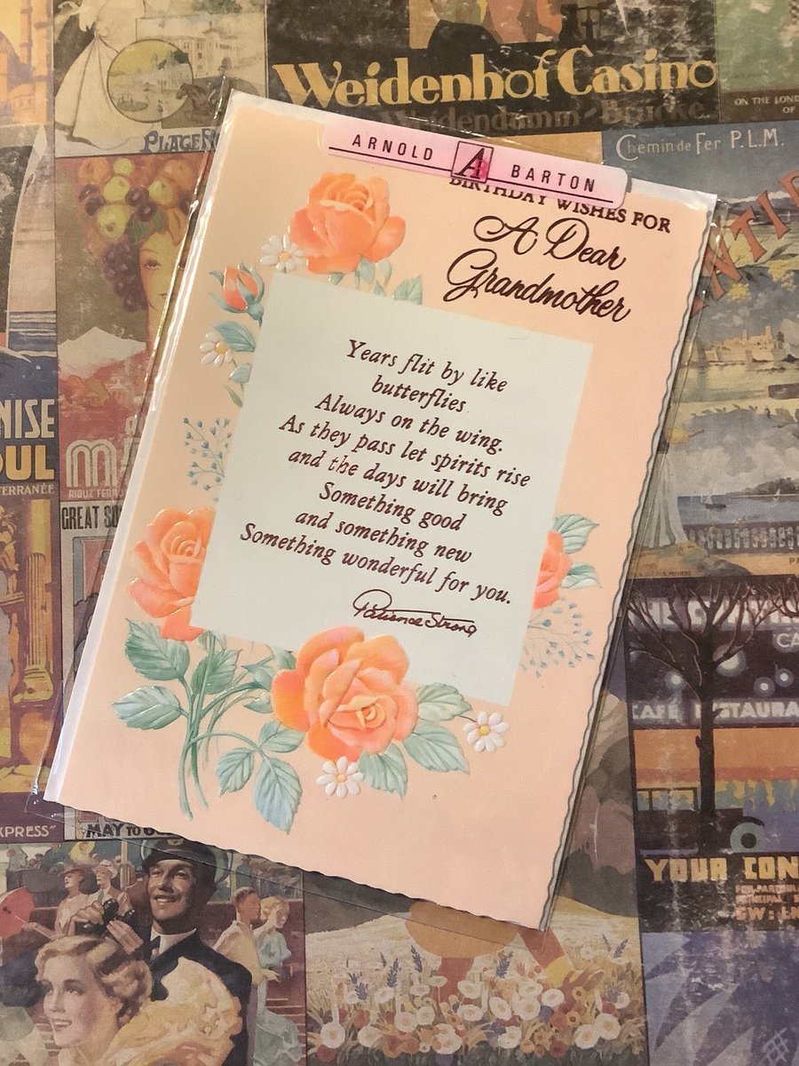 WatsonsVintage's tweet photo. NEW LISTING I only have ONE of these very pretty cards available in my #etsyshop #Rare #Vintage Circa #1970s 'Birthday Wishes For A Dear Grandmother' Card -Beautiful Floral Design & Lovely #PatienceStrong Verse -Card To Keep https://t.co/lzmeeXj4tj #Grandmother #BirthdayCard https://t.co/bX0oTgkp4x