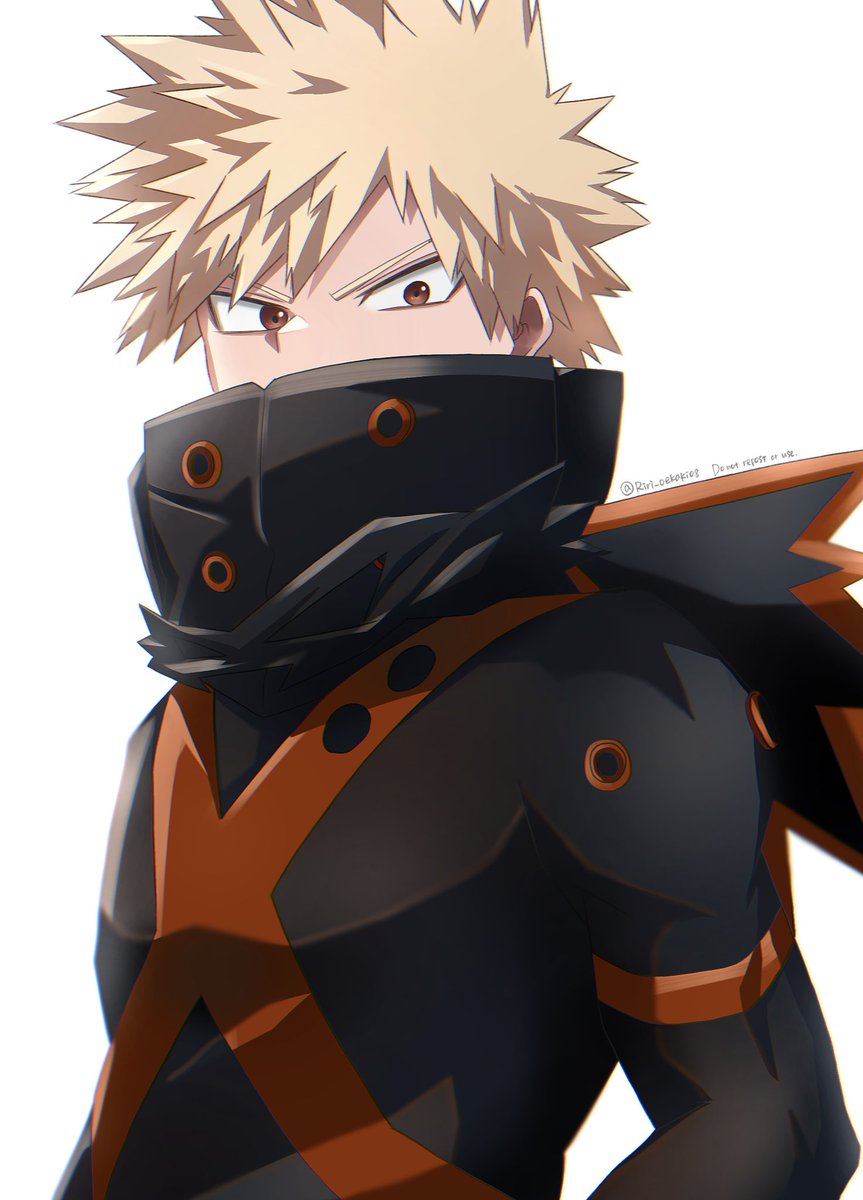 bakugou katsuki male focus 1boy spiked hair solo blonde hair white background red eyes  illustration images