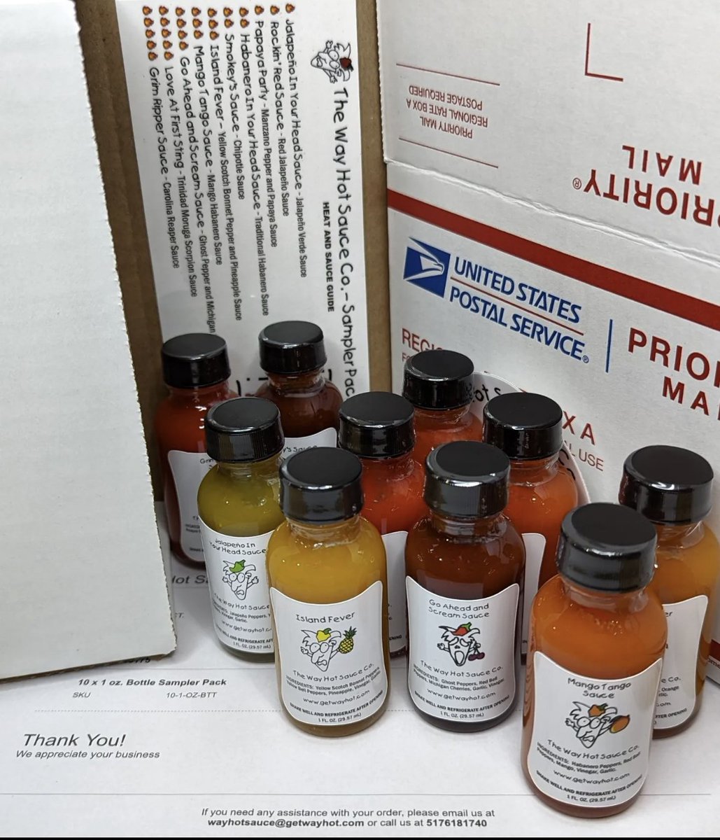 WayHotSauce's tweet photo. We just shipped our one millionth Way Hot Sampler Pack...
JK. It just feels like it when everything is being made by hand. You keep ordering. We'll keep making em'. https://t.co/fnT3TovxoU
#notmassproduced #getwayhot #wayhot #wayhotsauce🌶️ https://t.co/oWIFB48bbw