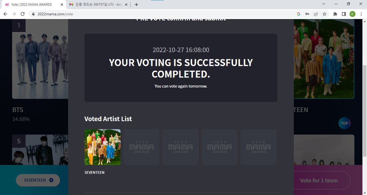 chojinah7's tweet photo. seventeen won...... here are my all voting proofs in thread https://t.co/dZEc6ZREn2