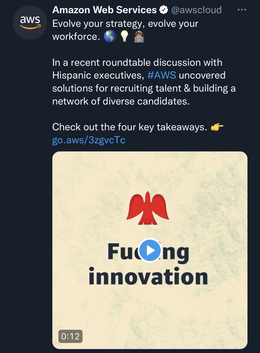 distantwolf's tweet image. AWS: “Fu**ing innovation”