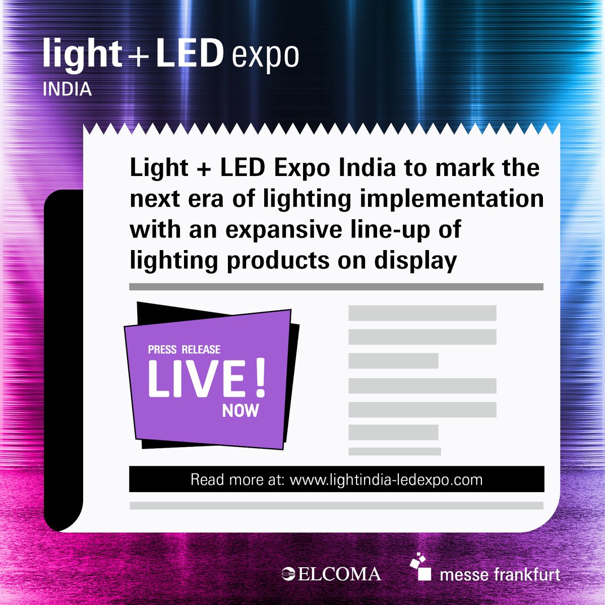 Light + LED Expo India is all geared up for its grand opening at Pragati Maidan, New Delhi from 3 – 5 November 2022.

Poised to be India’s biggest lighting exhibition, the show will display 1000+ lighting  technologies &amp; more!

For more info, click here: bit.ly/3DfulDi
