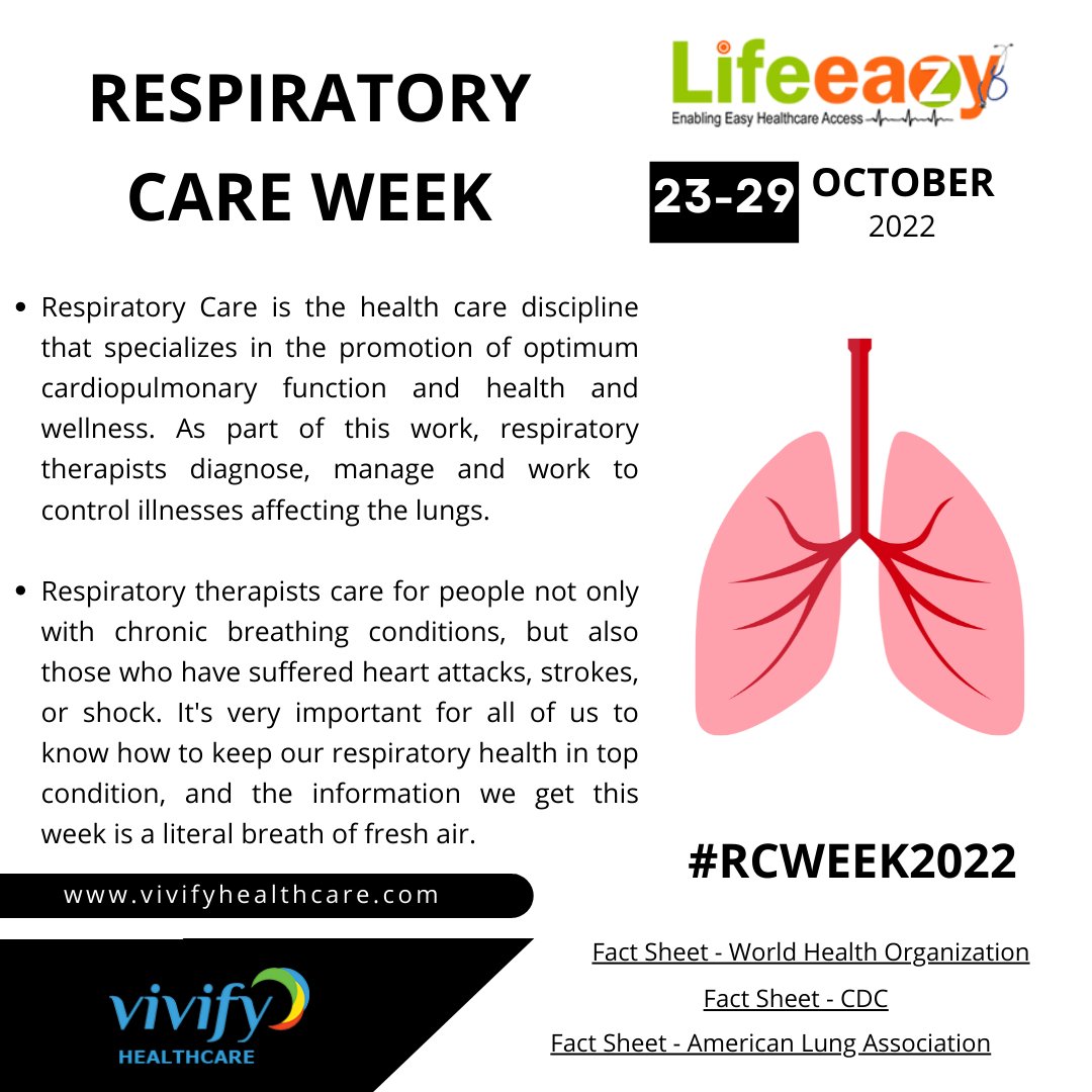 lifeeazy's tweet photo. Factsheet | CDC–https://t.co/uCHRjAc6ox
Factsheet | WHO–https://t.co/wLHONjXSGp
Factsheet | American Lung Association – https://t.co/Fdsi2VyQjm
#worldhealthorganization #lifeeazy #vivifyhealthcare #vivifyhealthcarein #forgobalgoals #RespiratoryCareWeek #rcweek2022 #Act4SDGs https://t.co/RatF3zGJ55